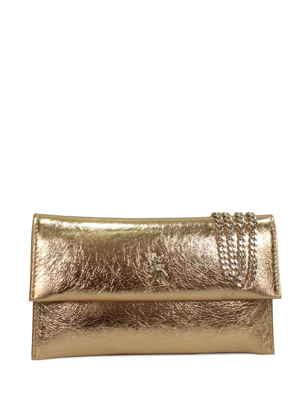 Patrizia Pepe Clutch met metallic-effect Bruin