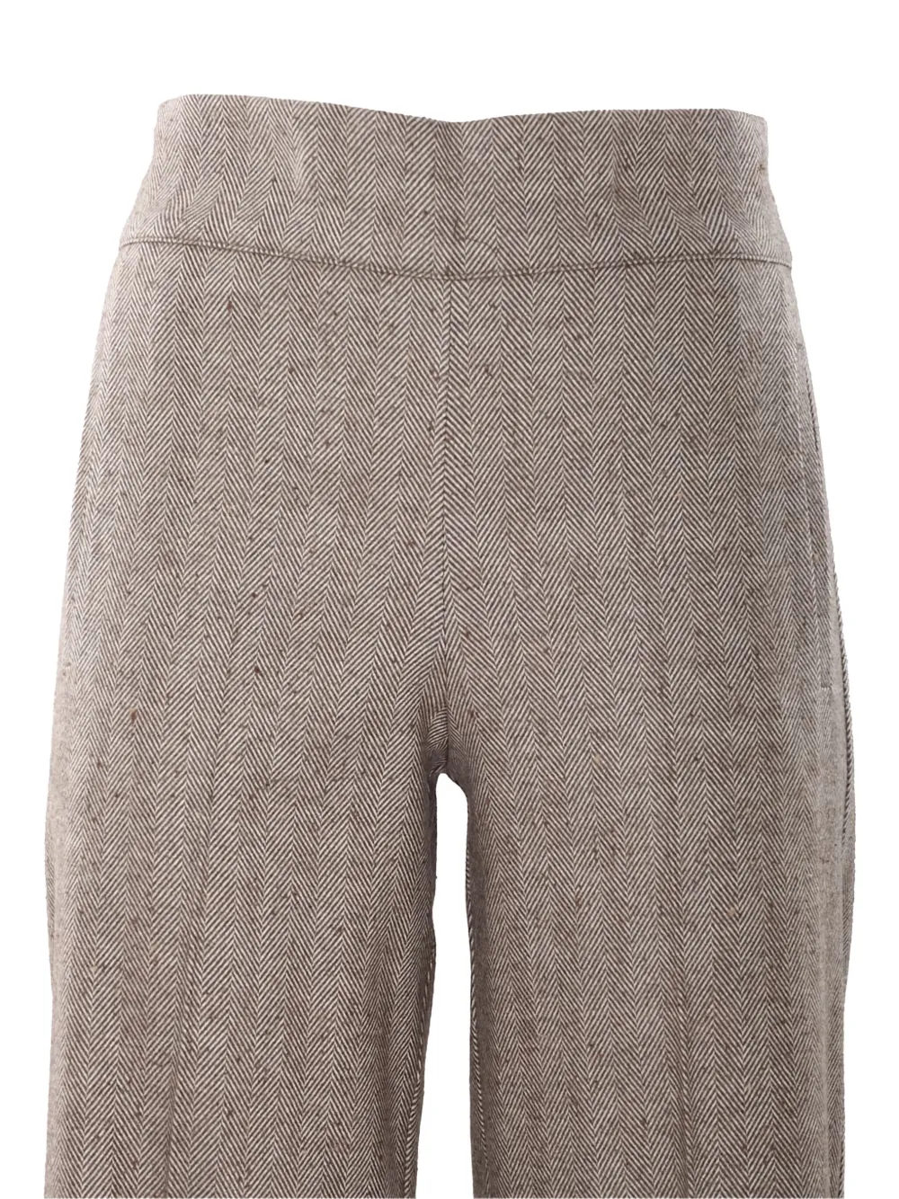 D.Exterior Broek met visgraatpatroon Beige