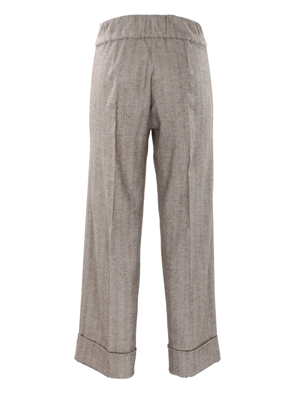 D.Exterior Broek met visgraatpatroon - Beige