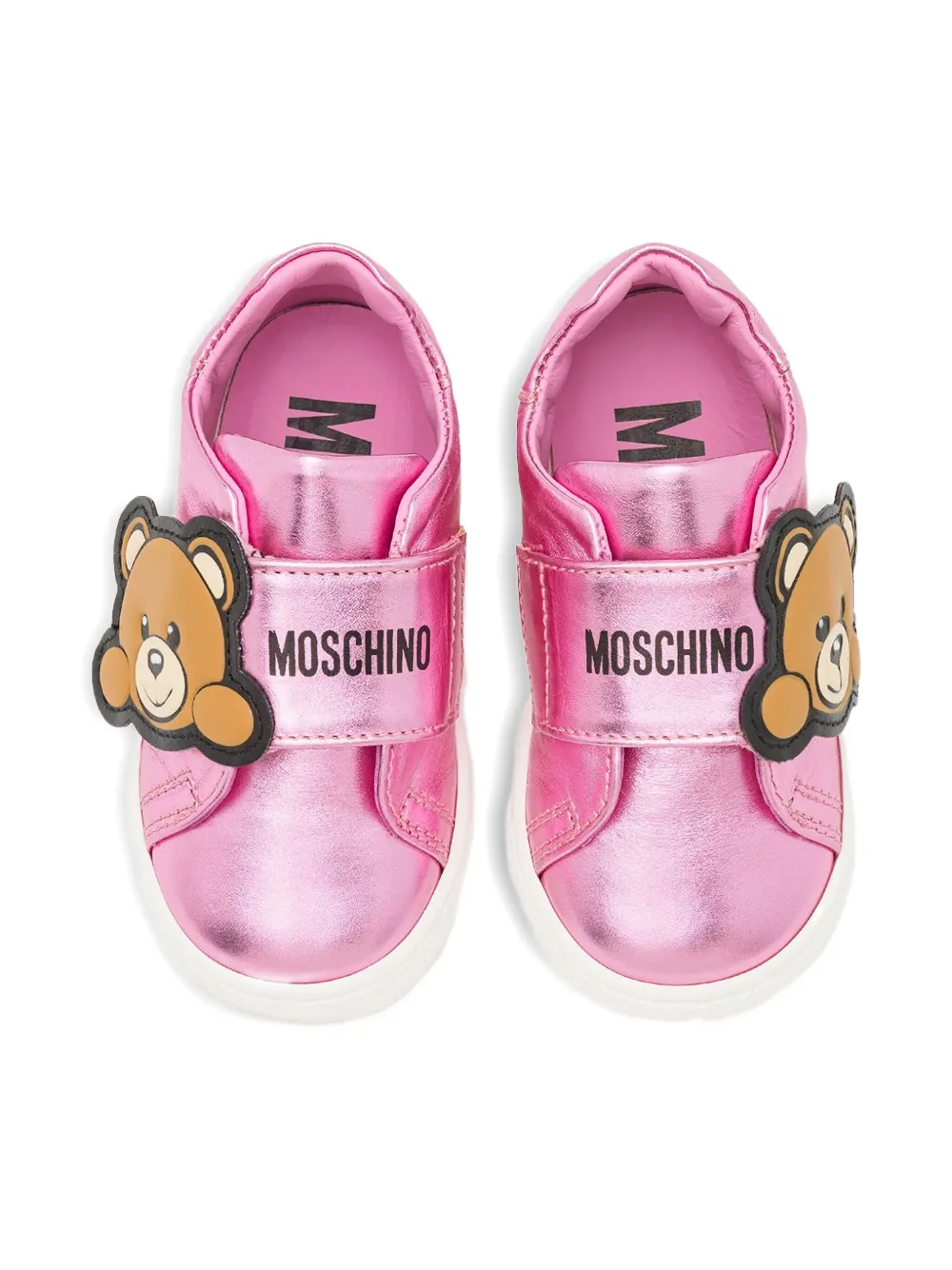 Moschino Kids teddy-embellished sneakers Pink