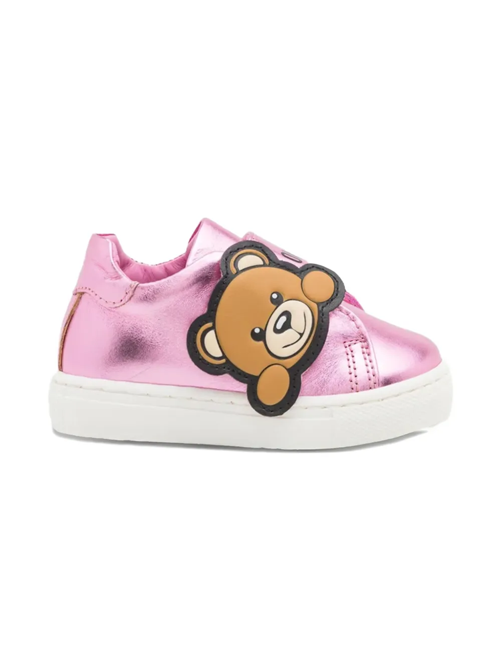 Moschino Kids teddy-embellished sneakers Pink