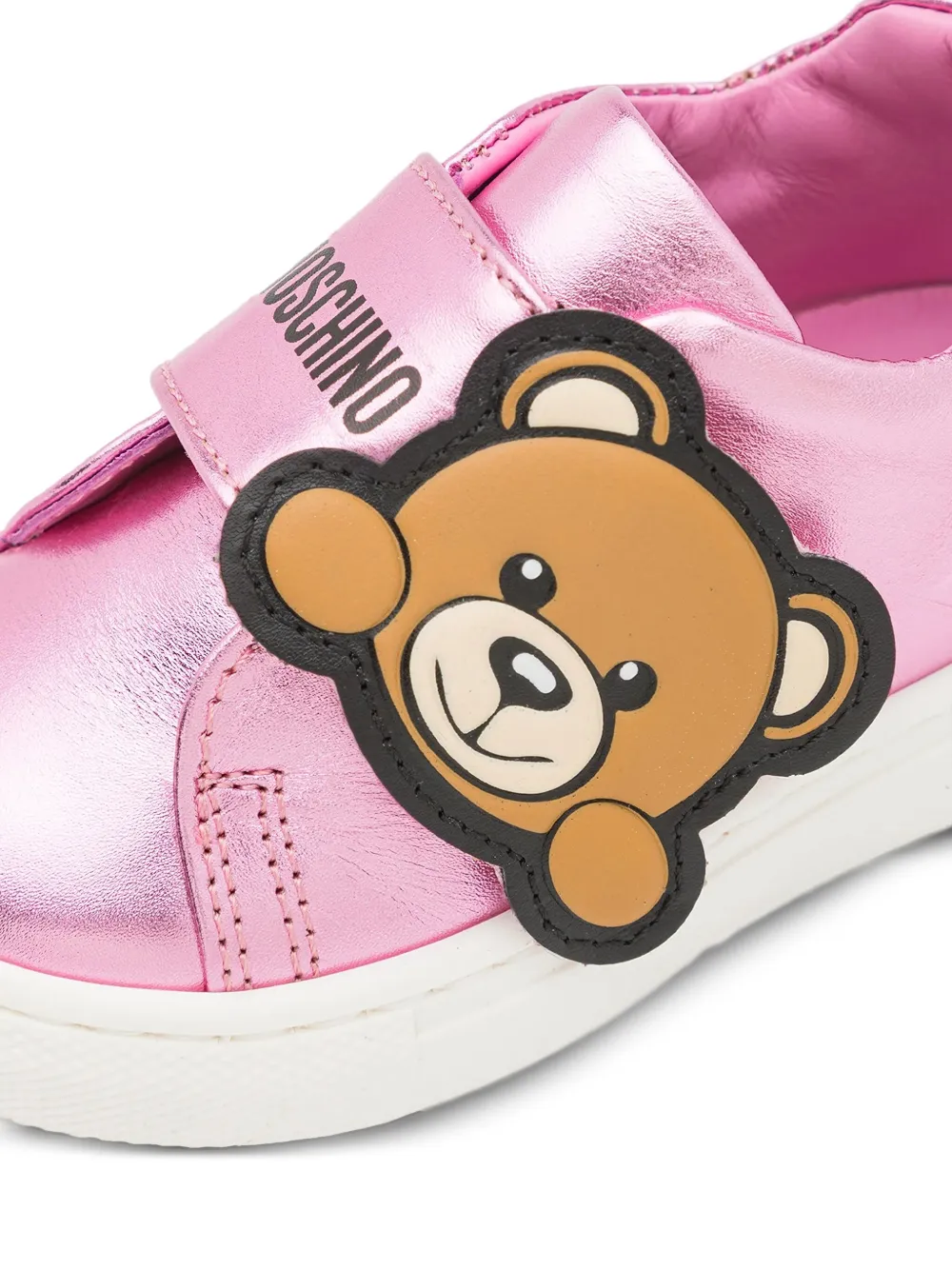Moschino Kids teddy-embellished sneakers Pink