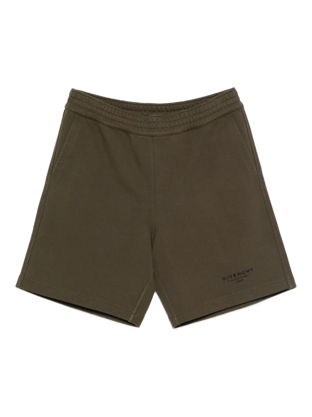 Givenchy elastic-waistband cotton shorts Groen