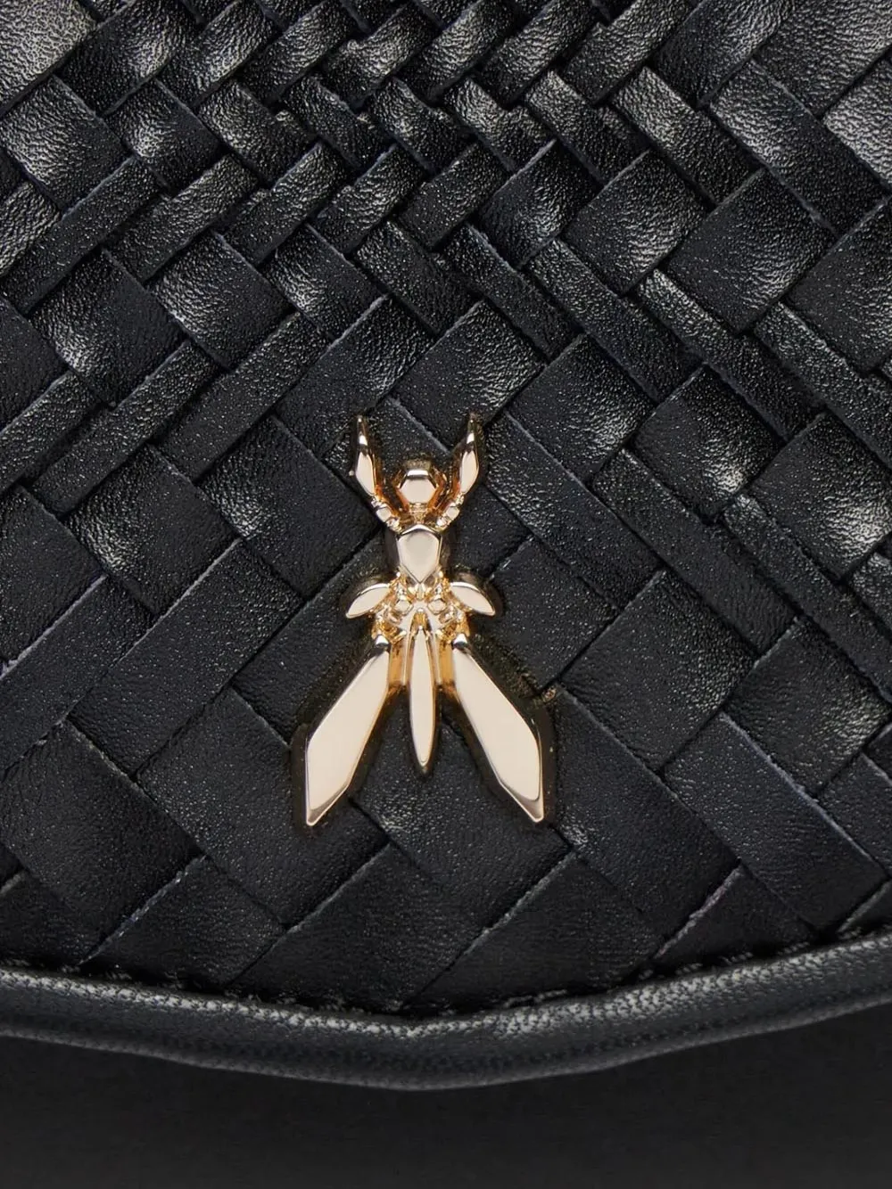 Patrizia Pepe woven logo-detail mini bag Zwart