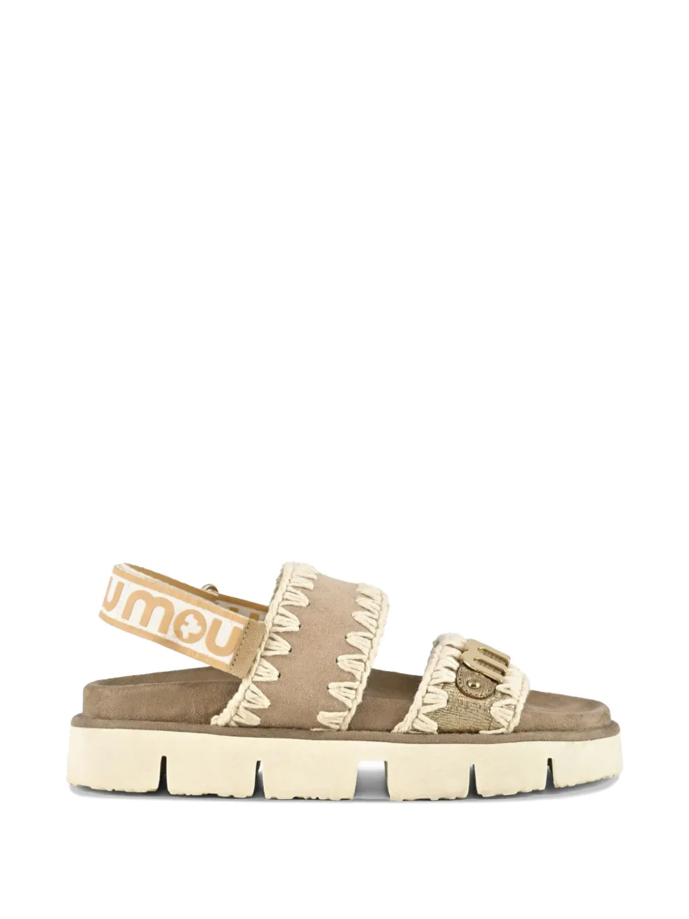 Mou crochet-detail sandals Neutrals
