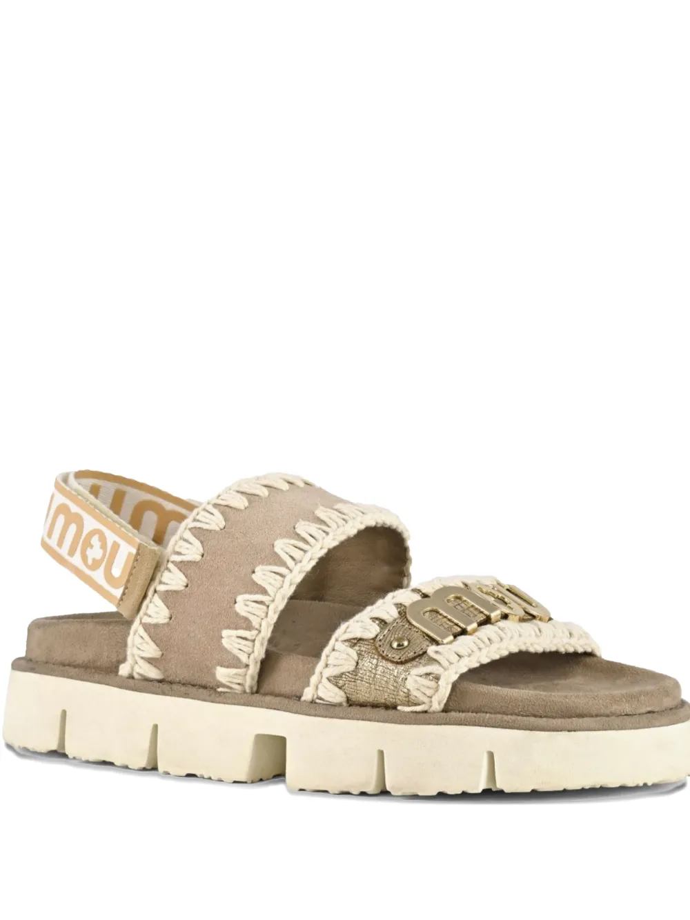 Mou crochet-detail sandals Neutrals