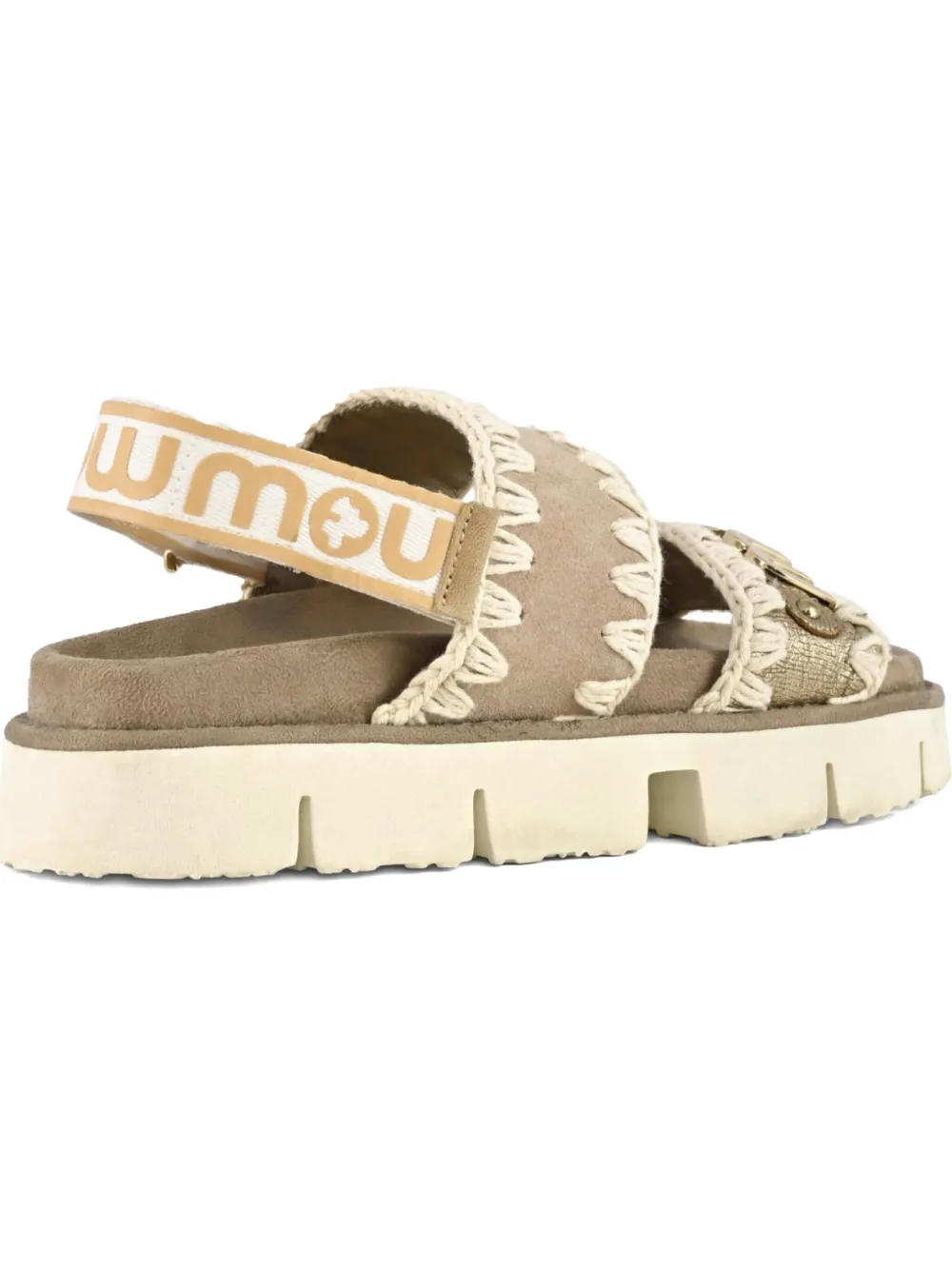 Mou crochet-detail sandals Neutrals