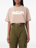 MSGM logo-print cropped T-shirt - Pink