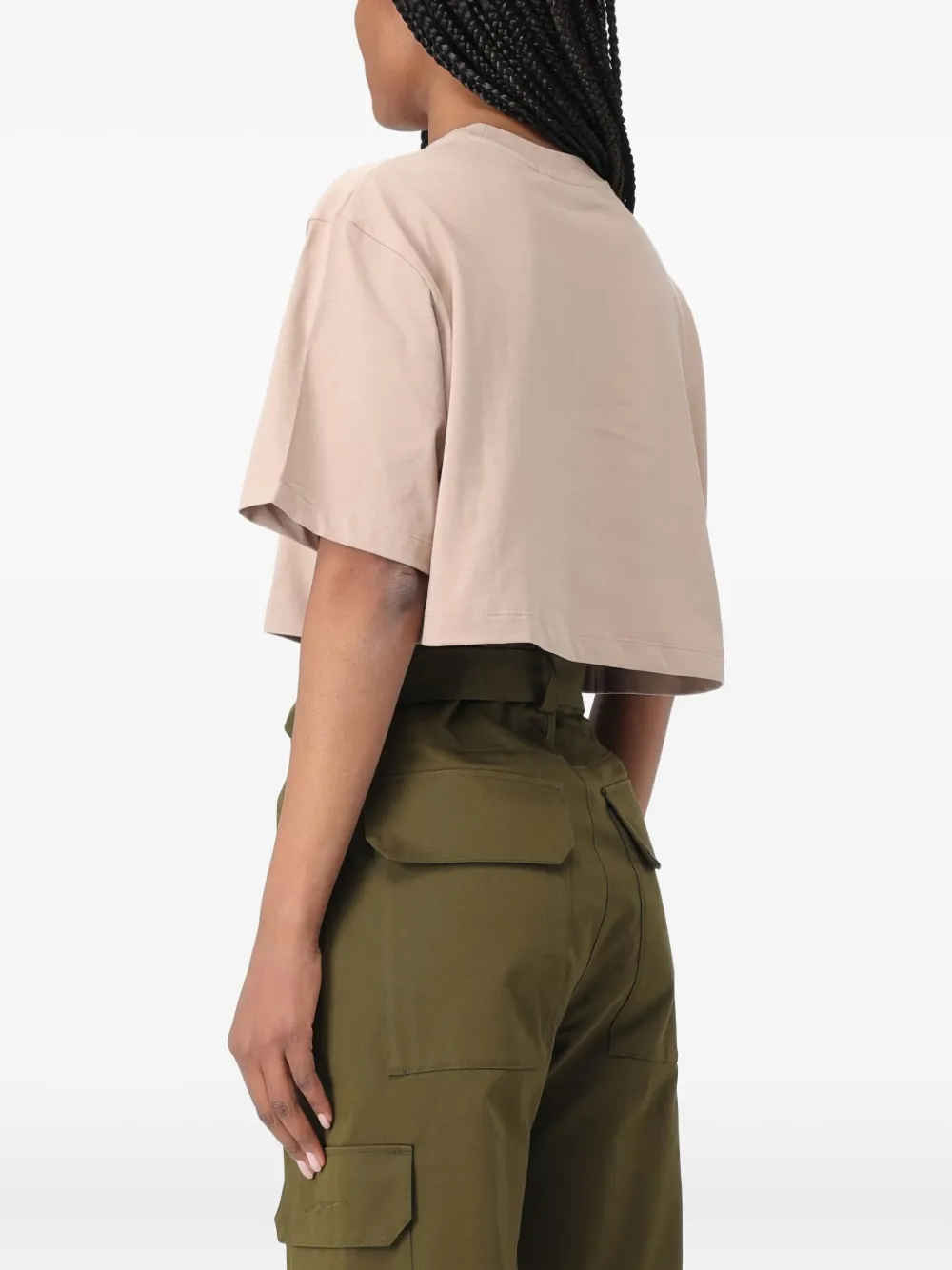 MSGM Cropped T-shirt met logoprint Roze