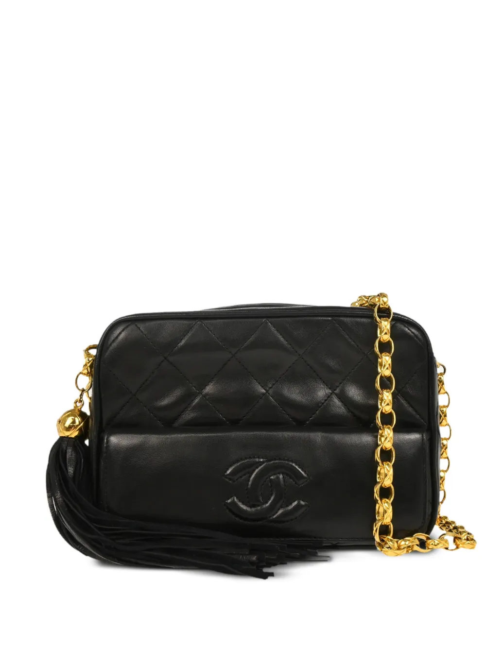 CHANEL Pre-Owned 1992 マトラッセ カメラバッグ ミニ - ブラック CHANEL Pre-Owned 1992 マトラッセ カメラバッグ ミニ - ブラック