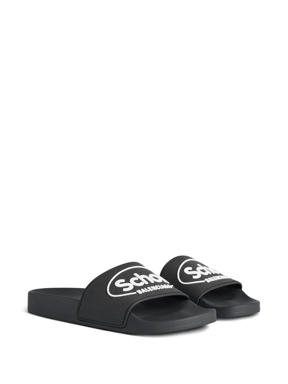 Balenciaga x Scholl logo slides Zwart