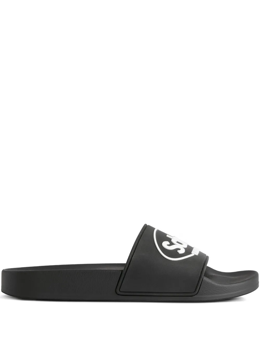 Balenciaga X Scholl Logo Slides In Black