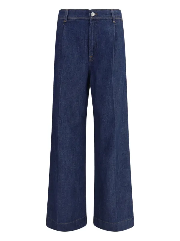 デニム・ジーパン 7 FOR ALL MANKIND Women Denim Pants JSDT44A0GV MID BLUE Navy Luxe Performance Plus Slimmy in Deep Blue | 7 For All Mankind