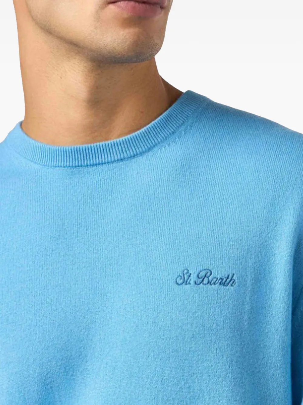 MC2 Saint Barth Trui met geborduurd logo Blauw