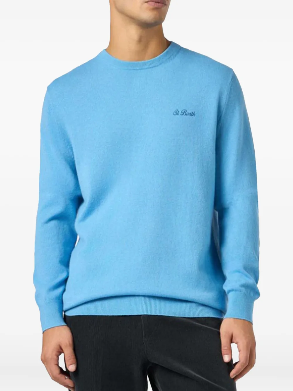 MC2 Saint Barth Trui met geborduurd logo Blauw