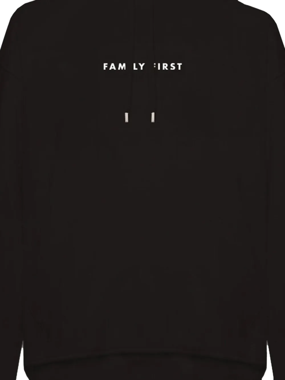 Family First logo-print hoodie Zwart