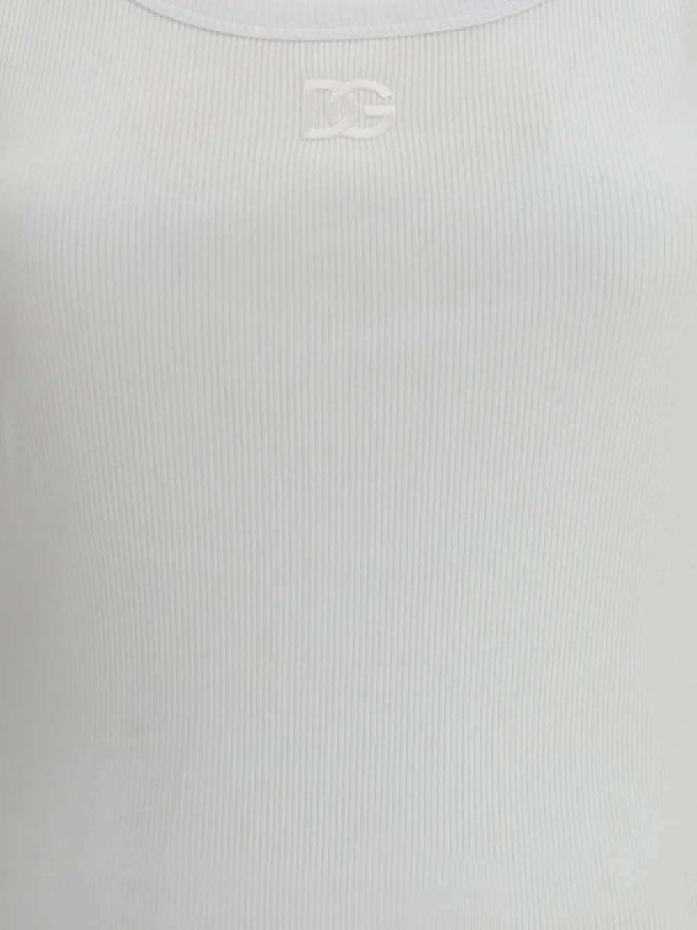 Dolce & Gabbana Geribbelde tanktop met geborduurd logo Wit