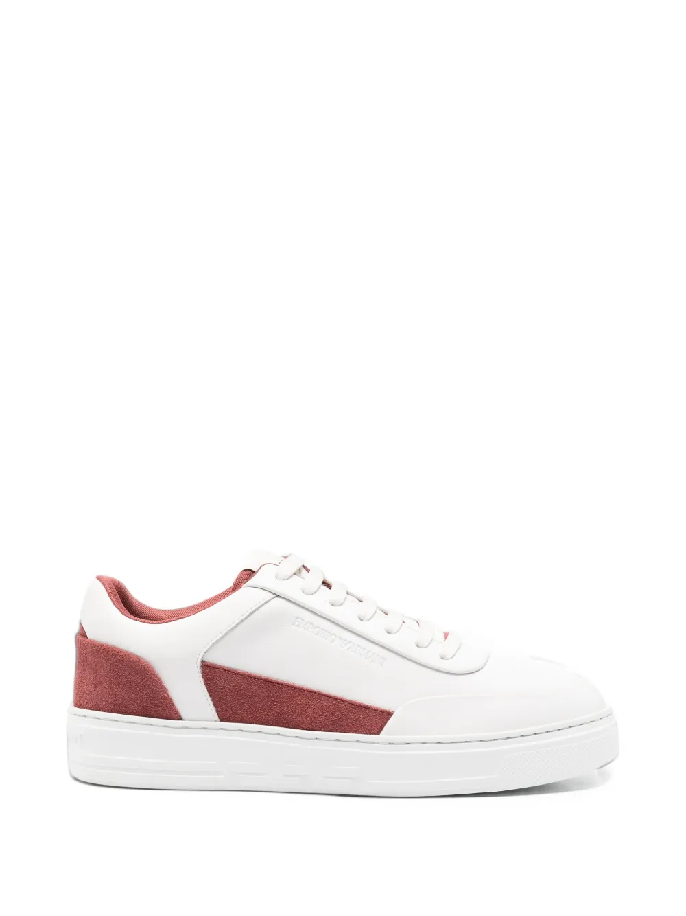 Emporio Armani suede-panelled sneakers - Bianco