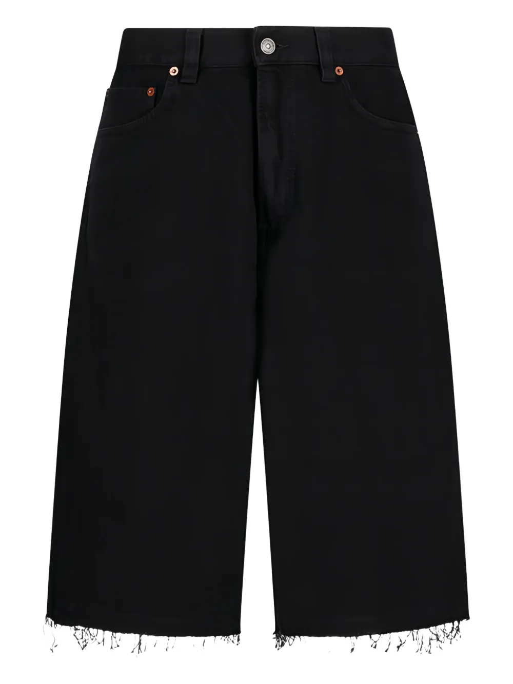 frayed-hem denim shorts