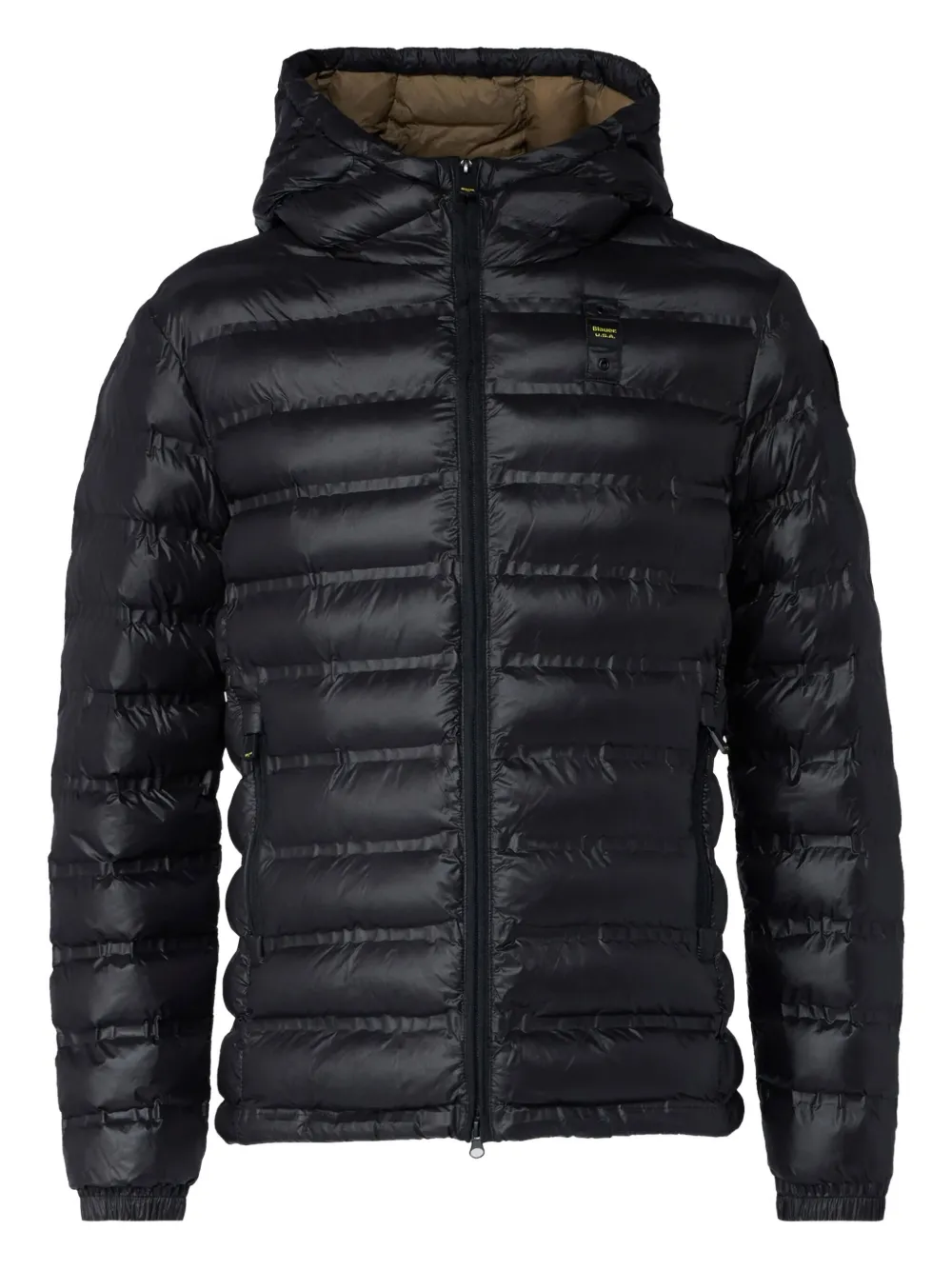 Blauer Charles hooded puffer jacket Zwart