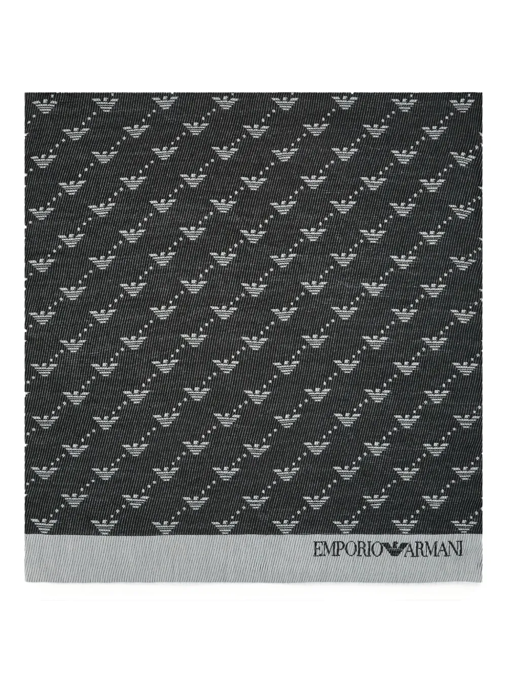 Emporio Armani Sjaal met jacquard en logo Zwart