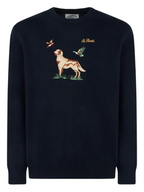 MC2 Saint Barth dog-motif crew-neck sweater