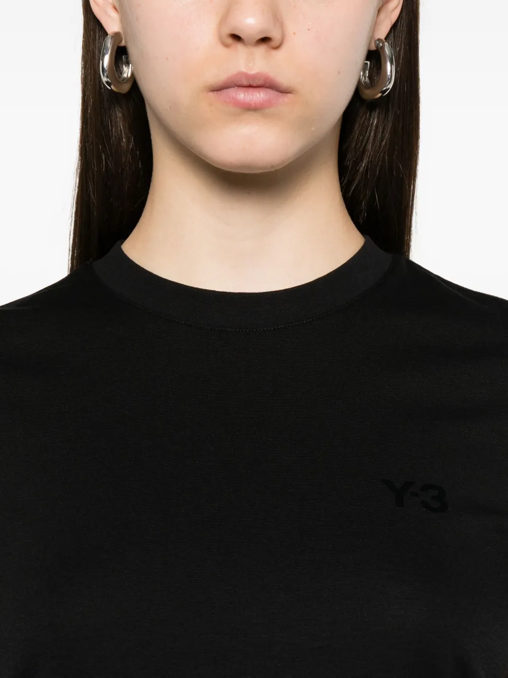 Y-3 T-shirt met geborduurd logo Zwart