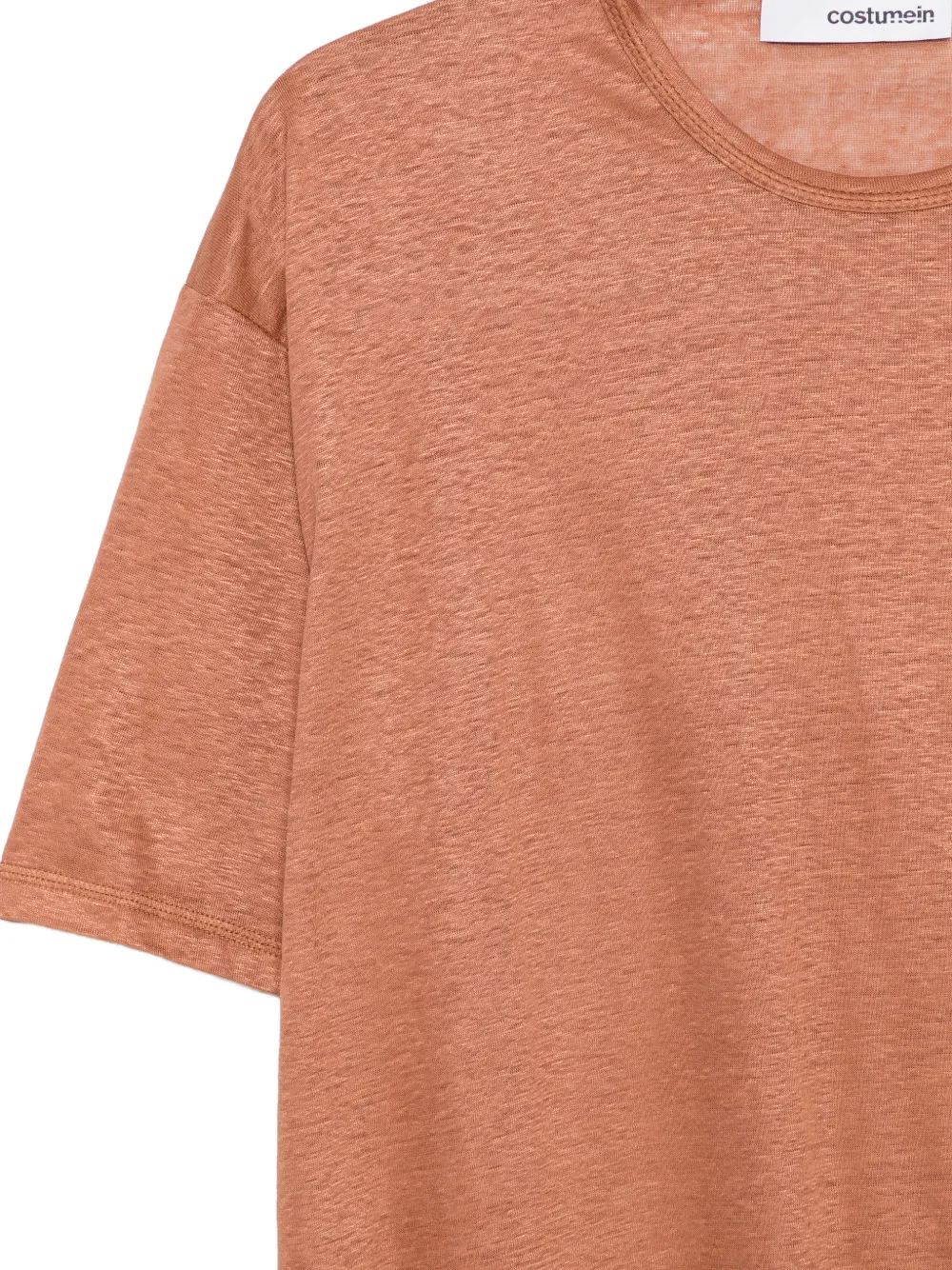 Costumein Komodo T-shirt met contrasterend stiksels en korte mouwen Bruin