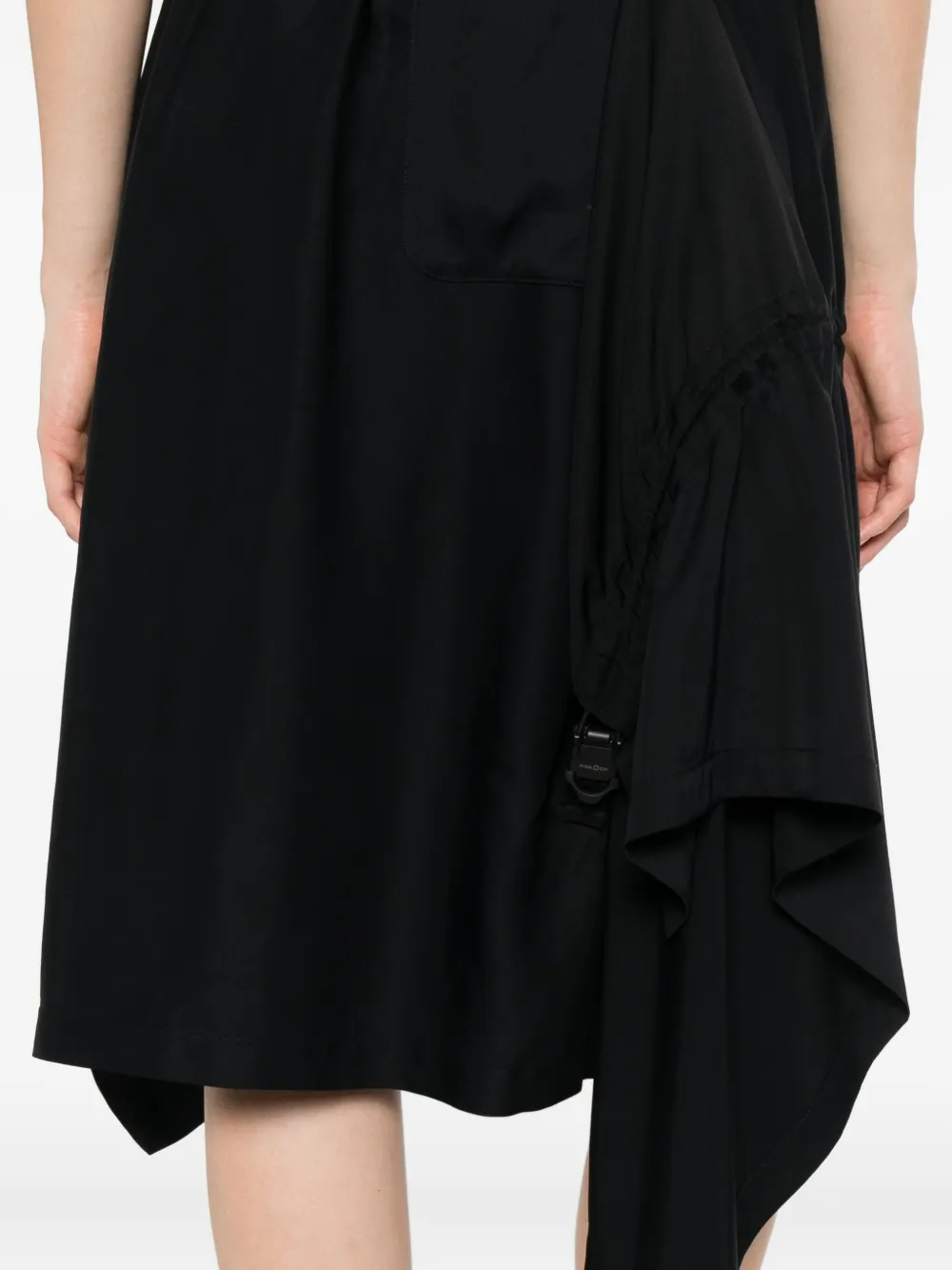 Y-3 Twill asymmetrische midi-rok Zwart