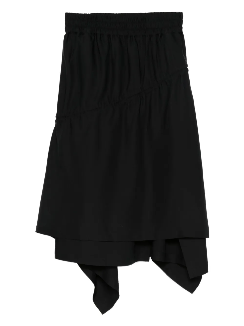 Y-3 Twill asymmetrische midi-rok Zwart