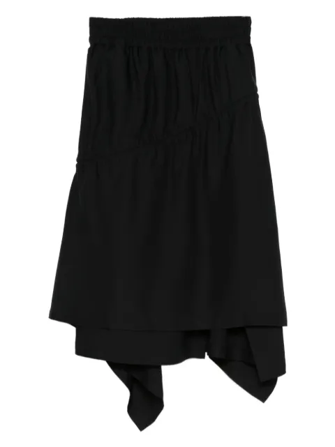 Y-3 twill asymmetrical midi skirt