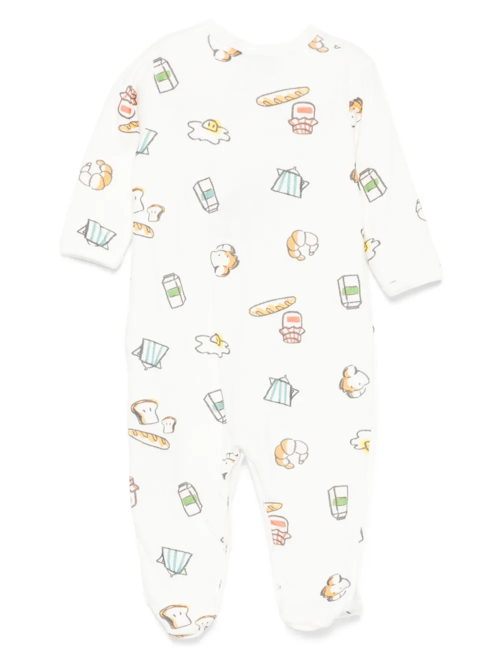 Petit Bateau breakfast-print long-sleeve romper | Rompers | Image 2