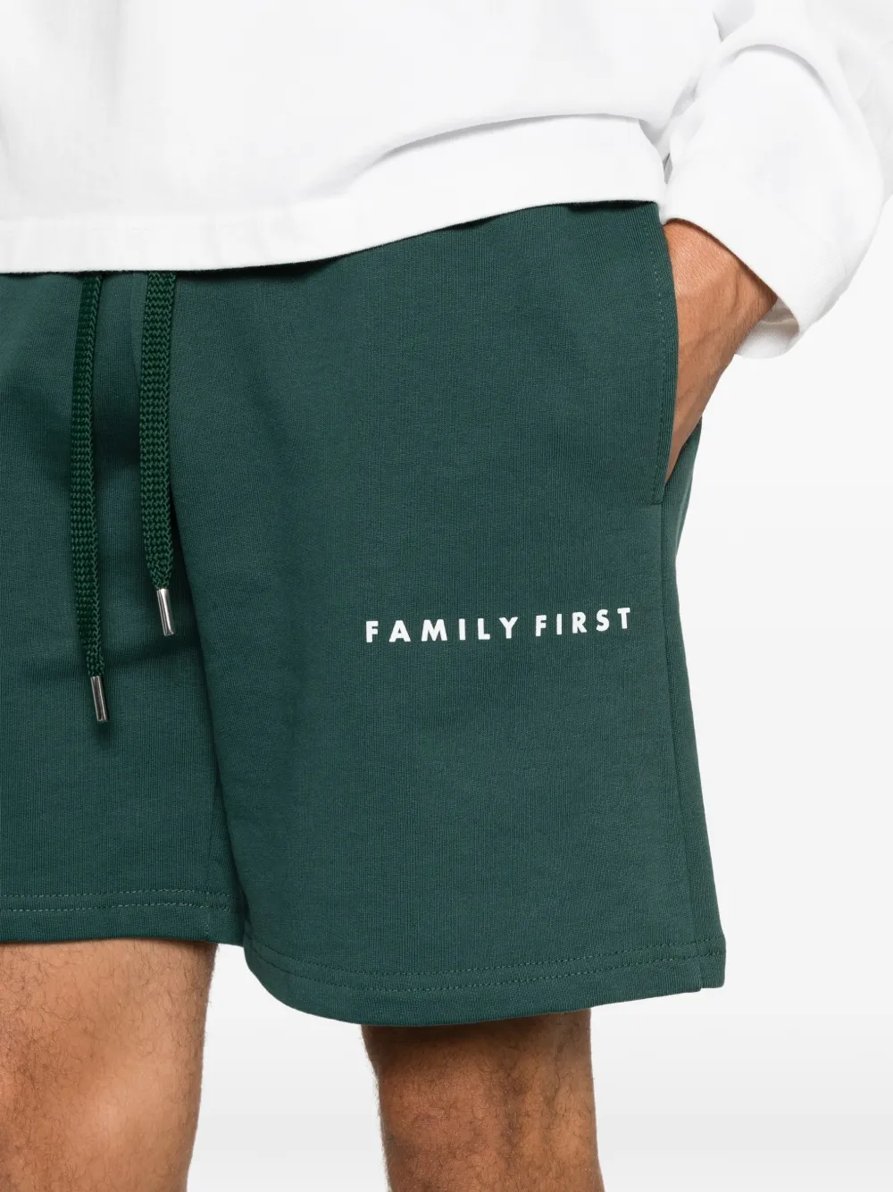 Family First Box Logo shorts met trekkoord Groen