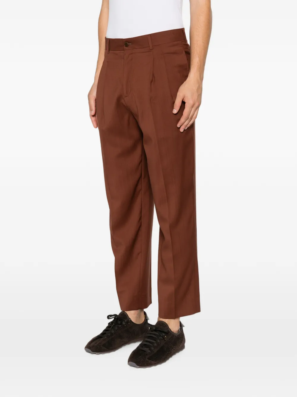 Costumein Straight plooibroek Bruin