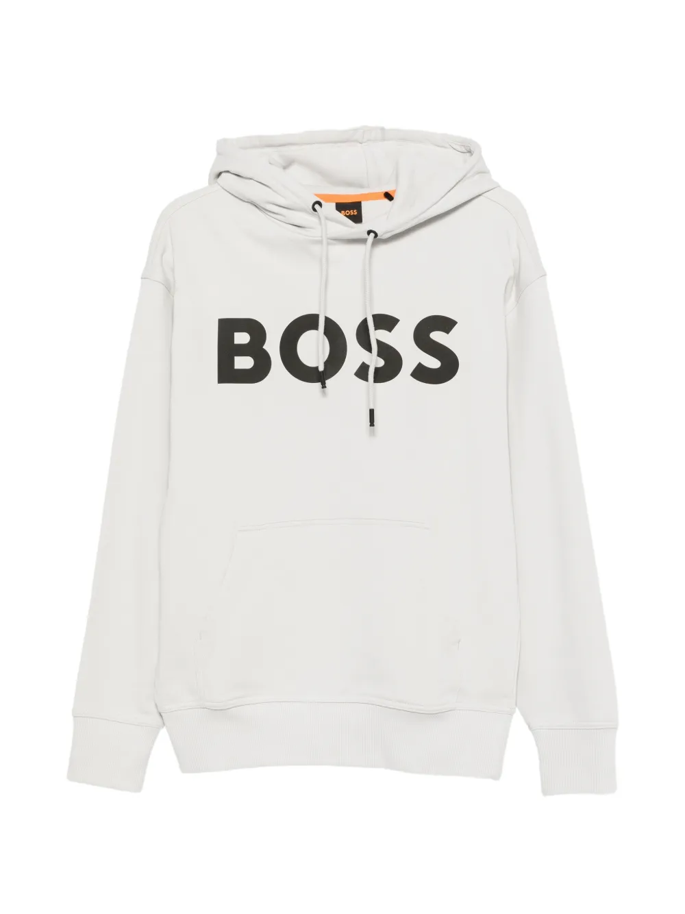 BOSS logo-print drawstring hoodie - Toni neutri