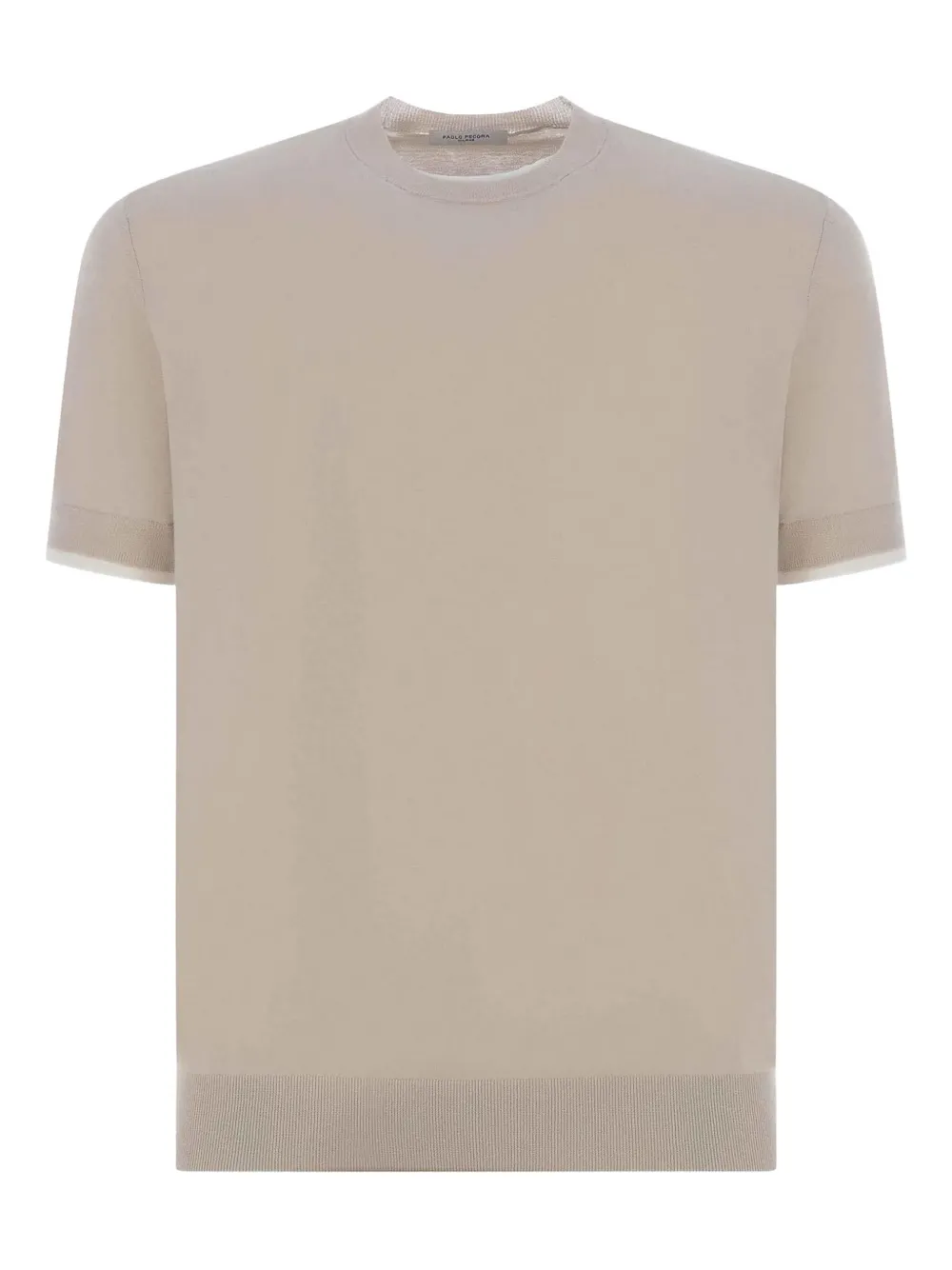 Paolo Pecora Trui met ronde hals en korte mouwen Beige