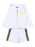 Balmain Kids logo-tape hooded tracksuit - White