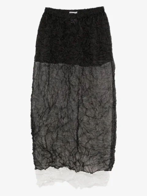 Issey Miyake Pre-Owned falda midi con efecto arrugado 2010