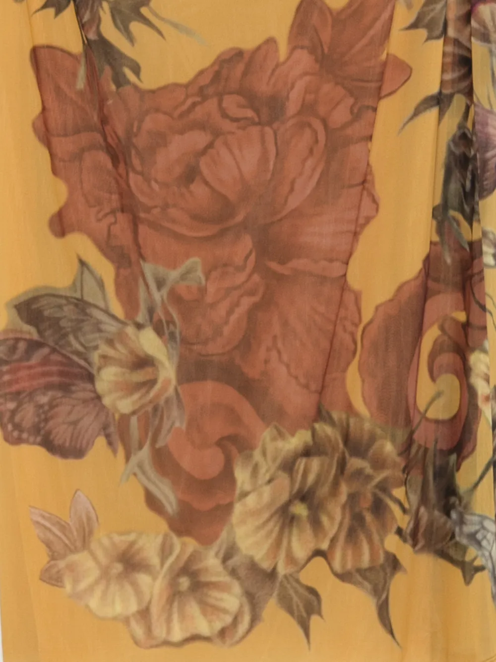 Alberta Ferretti Midi-jurk met bloemenprint Geel