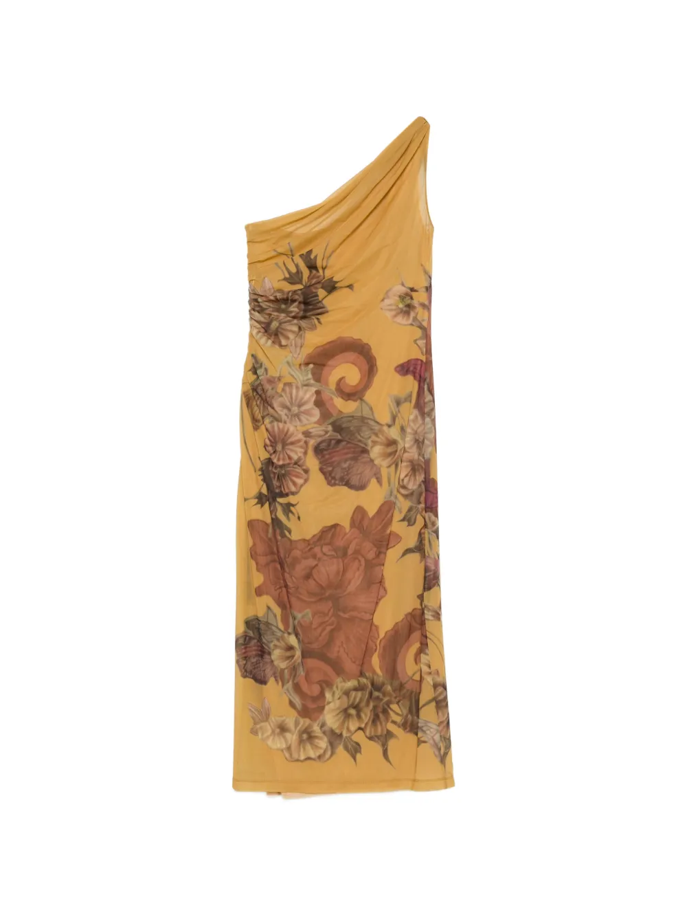 Alberta Ferretti Chemisier midi a fiori - Giallo