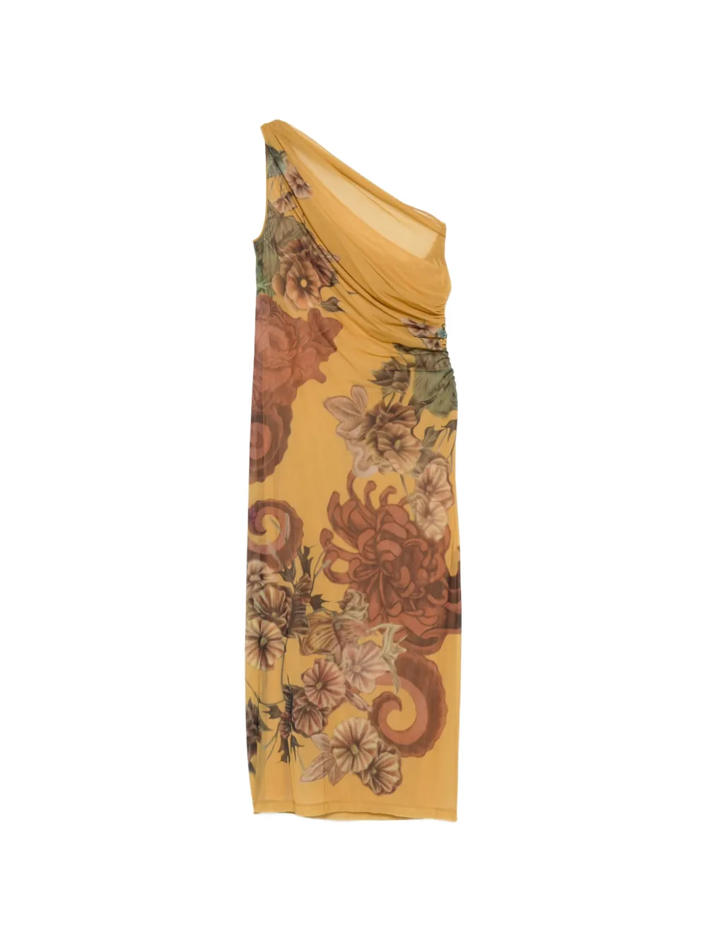 Alberta Ferretti Midi-jurk met bloemenprint Geel