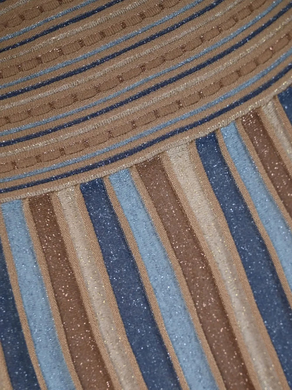 D.Exterior Gestreepte midi-rok met plooien Blauw