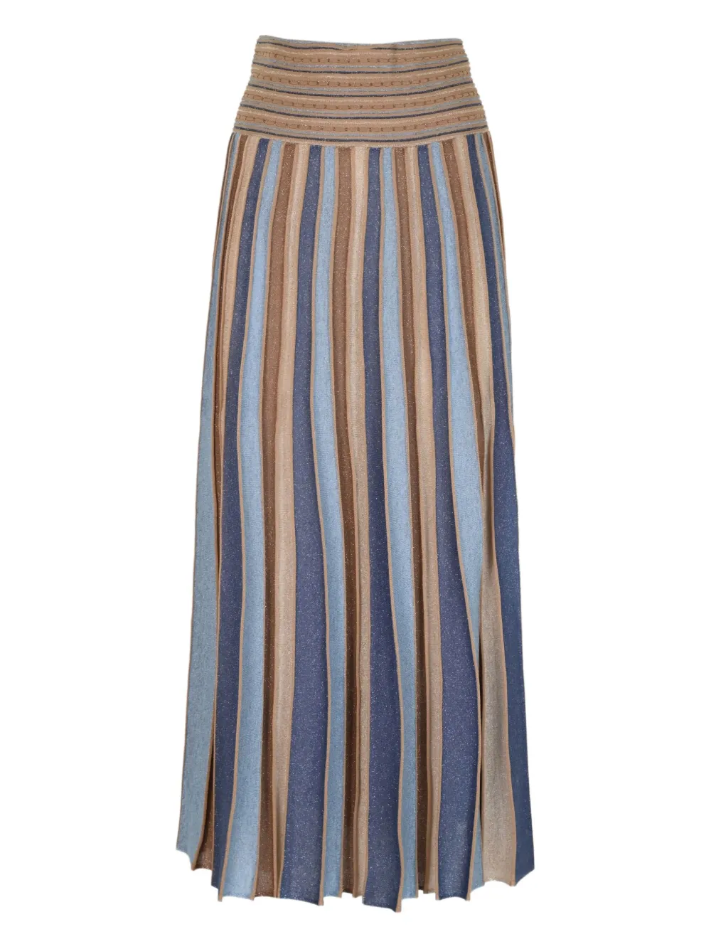 D.Exterior Gestreepte midi-rok met plooien Blauw