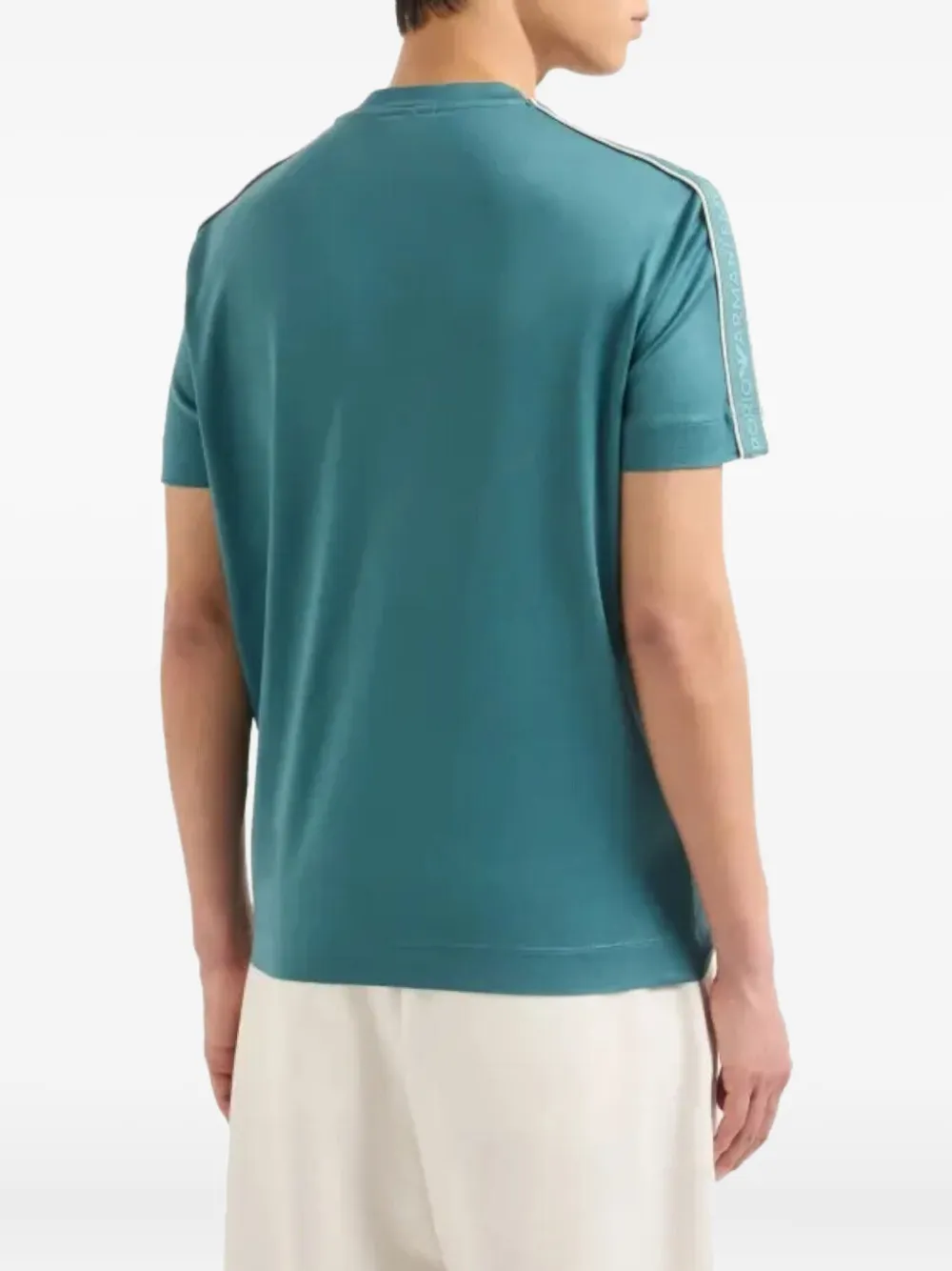 Emporio Armani T-shirt met schouderstreep Blauw