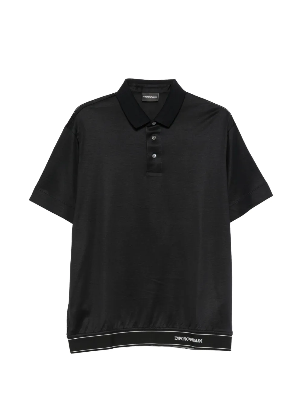 Emporio Armani logo-print polo shirt - Schwarz