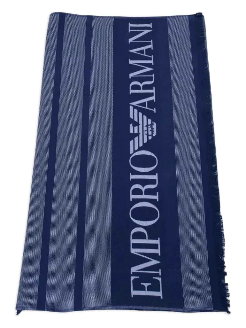Emporio Armani logo-embellished striped towel