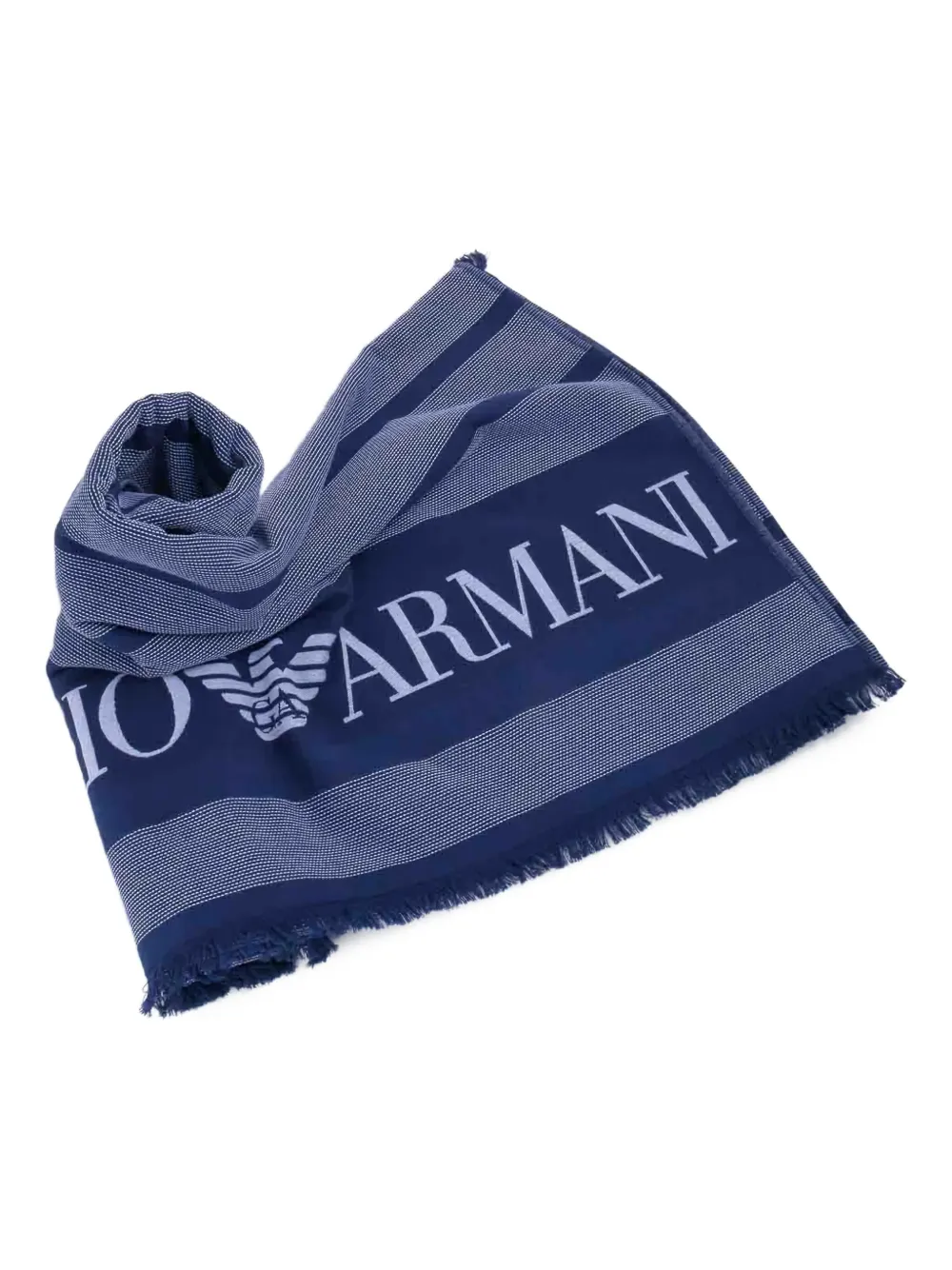 Emporio Armani logo-embellished striped towel | Beach Accessories | Image 2