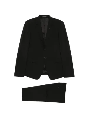 Giorgio Armani satin-lapels double-breasted Suit | Black | FARFETCH