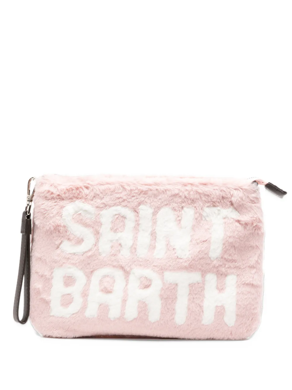 MC2 Saint Barth Parisienne logo-intarsia faux-fur clutch bag Roze