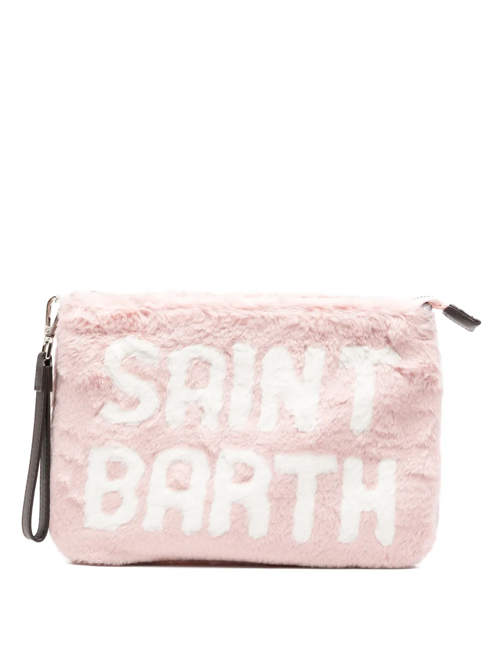 MC2 Saint Barth Parisienne logo-intarsia faux-fur clutch bag Roze